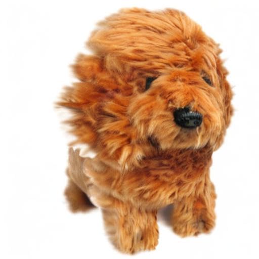 Sanei Boeki Graceful Dog (Made In Japan) Small Apricot Toy Poodle, Standing Plush Toy, 24cm Long, I6857