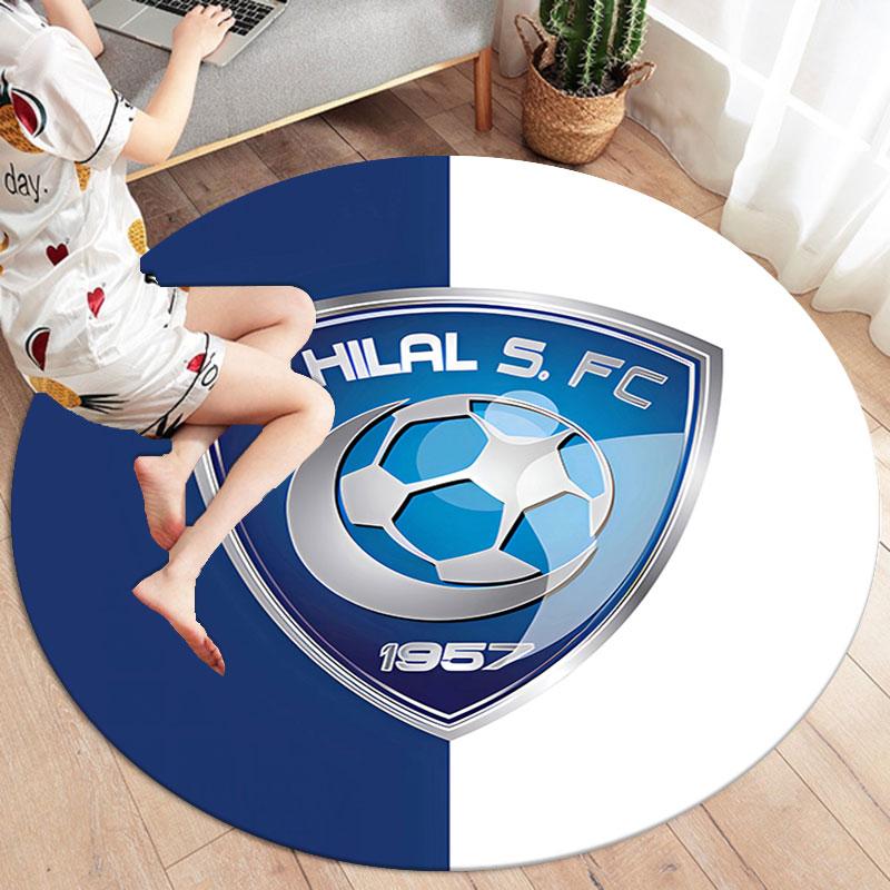 Al Hilal SFC Round Area Rug,Carpet Rug for Living Room Bedroom Sofa Playroom Decor,Non-slip Floor Mat
