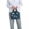 Vintage Blue Rose Pattern Insulated Lunch Bag for Women Kids Portable Food Boxes Thermal Lunch Box Tote