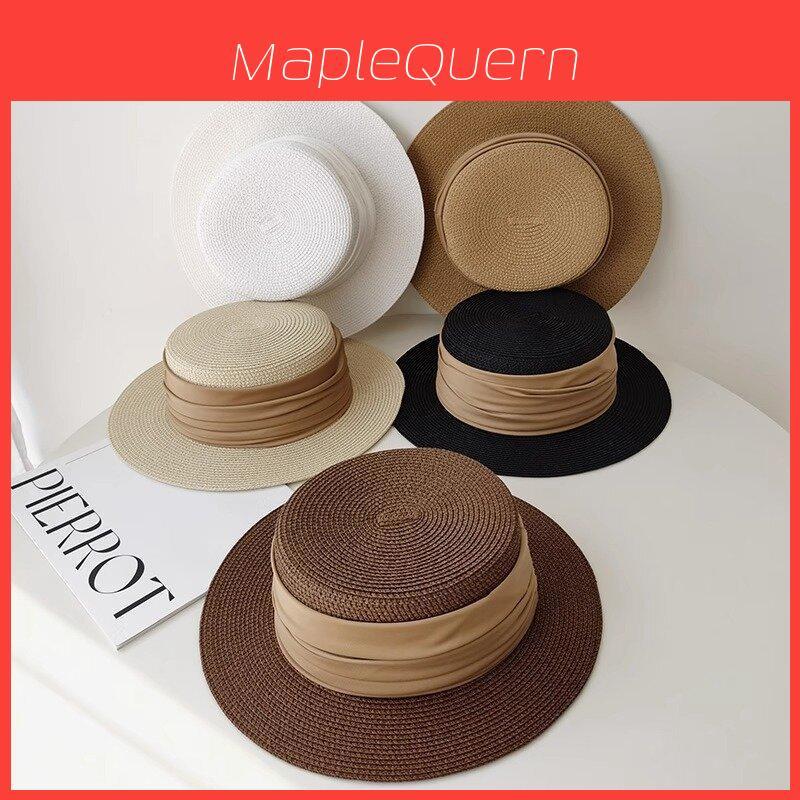 Paper Straw Wide Brim Sun Hat For Women Summer Beach Casual Sun Protection
