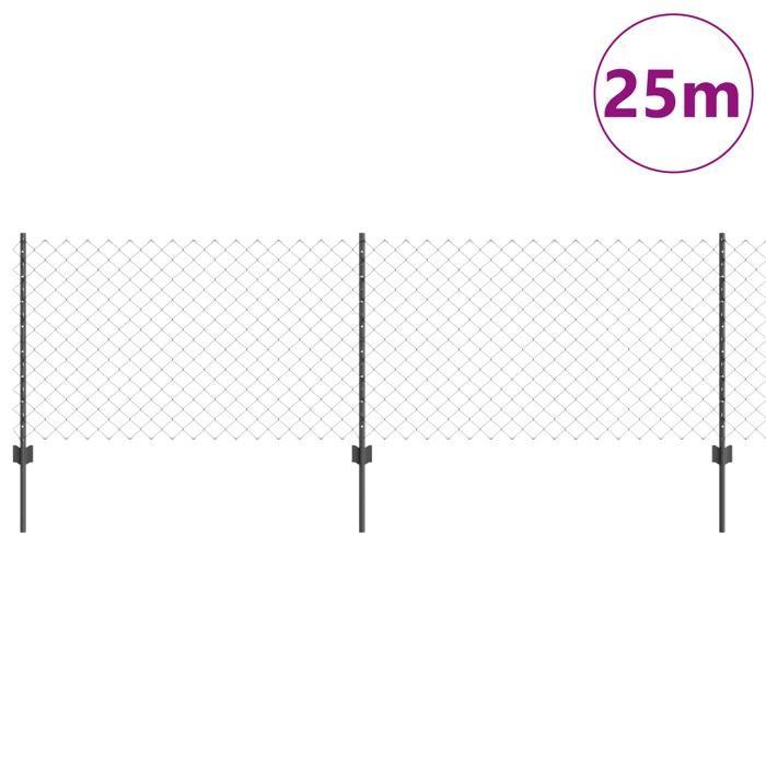 VidaXL Set de Clôture de Jardin Pack de 2 Gris Acier Galvanisé 3336279