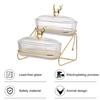 3-Tier Dried Fruit Display Tray with Nut Stand Stylish Elk Lid Sturdy Plastic Iron Frame