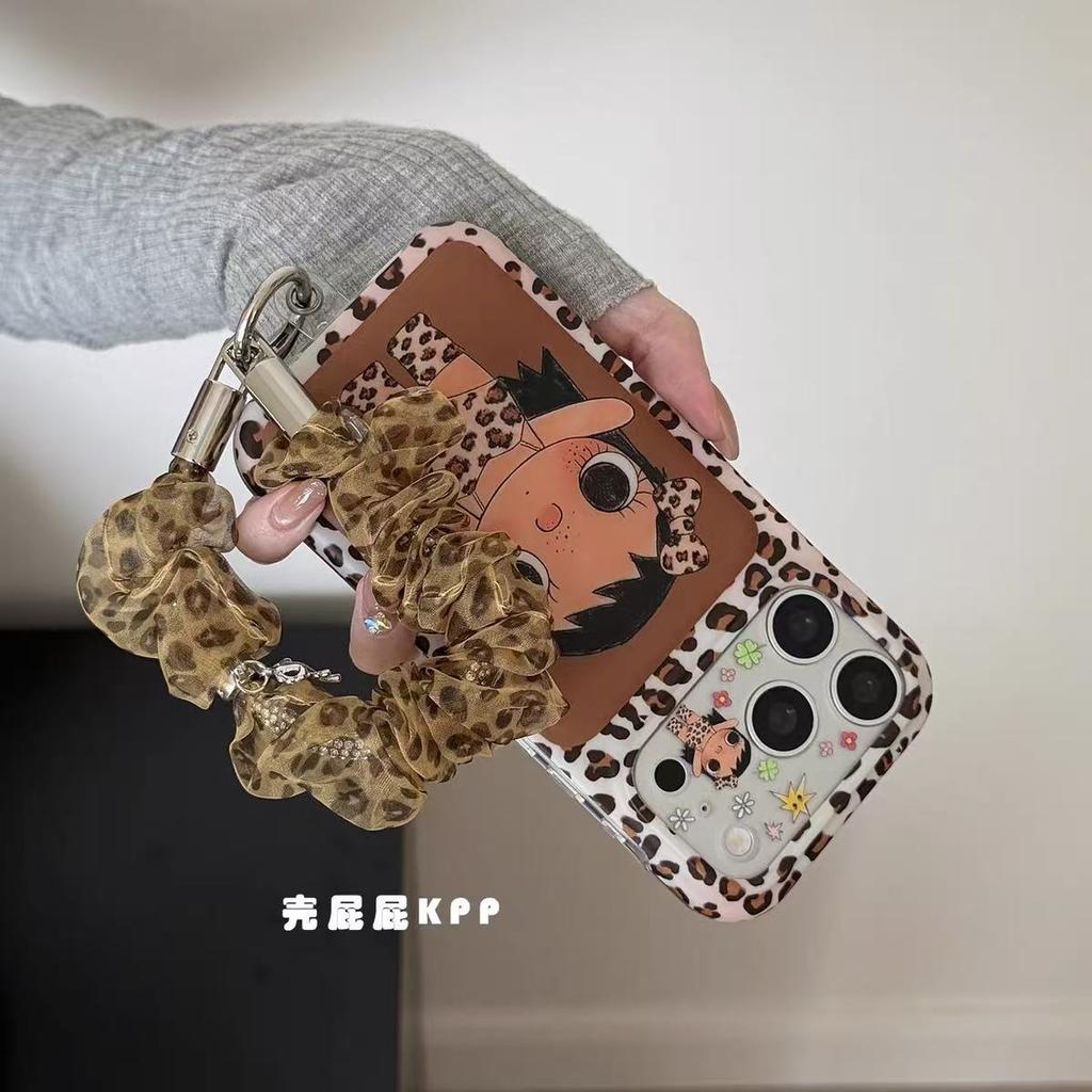 Autumn and winter cute leopard print girl ins15 for 17pro Apple 17ProMax mobile phone case iPhone16Prom
