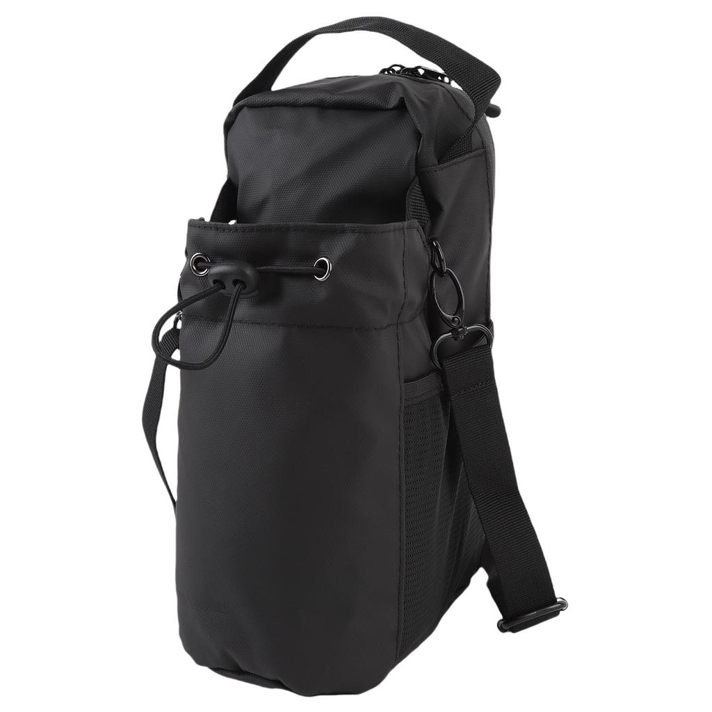 Magnetic Gym Sling Bag for Men Women with Water Bottle Holder Gym Pouch for Travel Sports Work Fitness Polyester Black