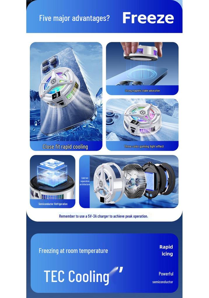 2026 TL07 Digital Display Mobile Cooler: Three-Speed Magnetic Suction with Clip & Semiconductor Refrigeration