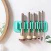 Wall-mounted Makeup Brush Holder with Suction Silicone Air Drying Makeup Brush Rack Beauty Tools