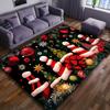 Festive Christmas Decorative Carpet with Santa Claus Design, Durable  Crystal Velvet Area Rug for Living Room, Hallway,