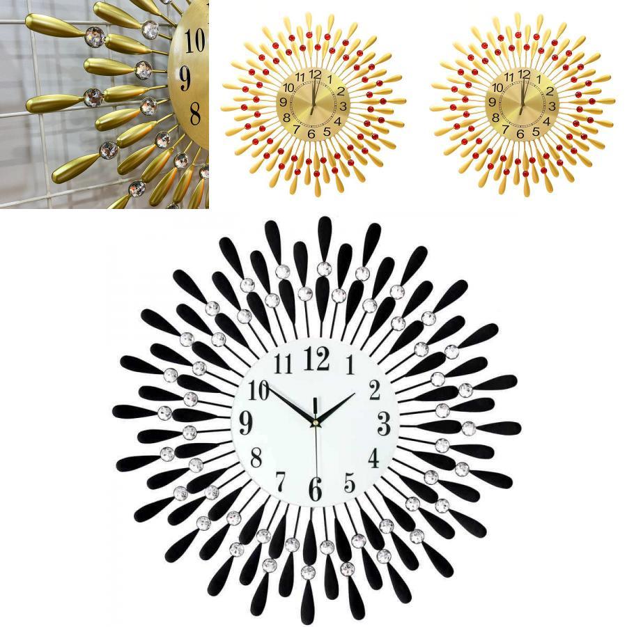 Modern Iron Art Wall Clock With Silent Sweep Movement For Living Room Decor