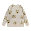 Unisex Oversized Knit Sweater With Cartoon Dog Warm Thick Crew Neck Pullover Winter Casual Streetwear