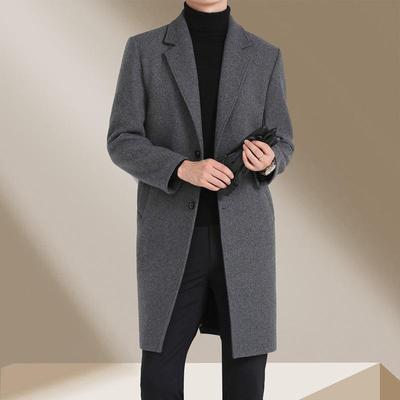 Winter Mid-Length Woolen Overcoat for Middle-Aged & Young People - Lapel Fashion Casual Style