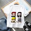 Plus Size Demon Slayer Anime Printed Kids Tshirt Casual Parent Child Top Fashion Cotton Summer Harajuku Street Y2K