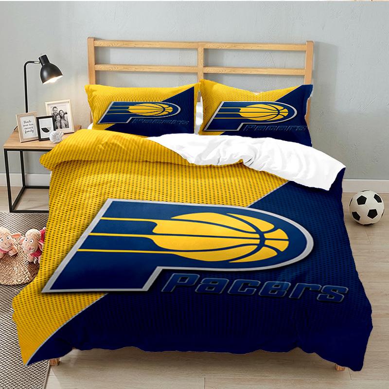 basketball Pacers Neon Art 3pcs Bedding Set,Including 1pc Duvet Cover And 2pcs Pillowcases Perfect Gift for Christmas,Ideal for Bedroom, Dormitory