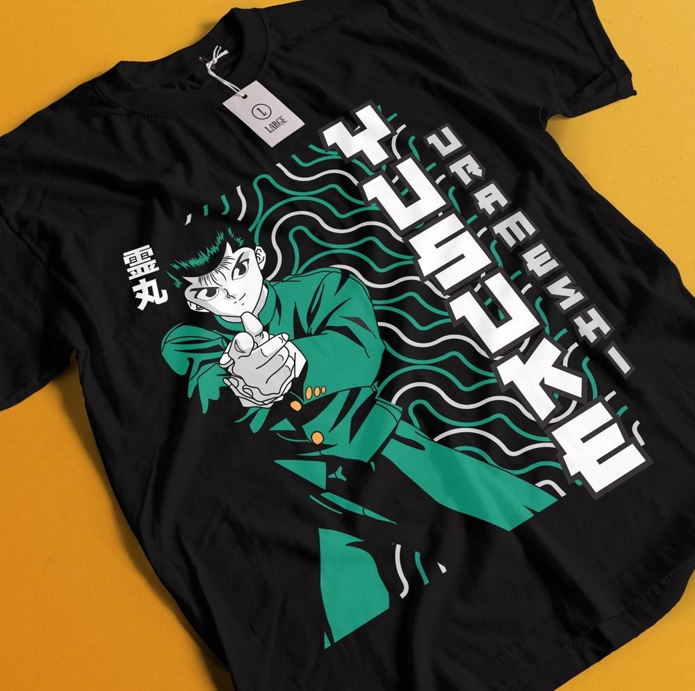 

Yu Yu Hakusho T-Shirt Yusuke Urameshi Tshirt Kurama Kuwabara Hiel Anime Shirt 4XL