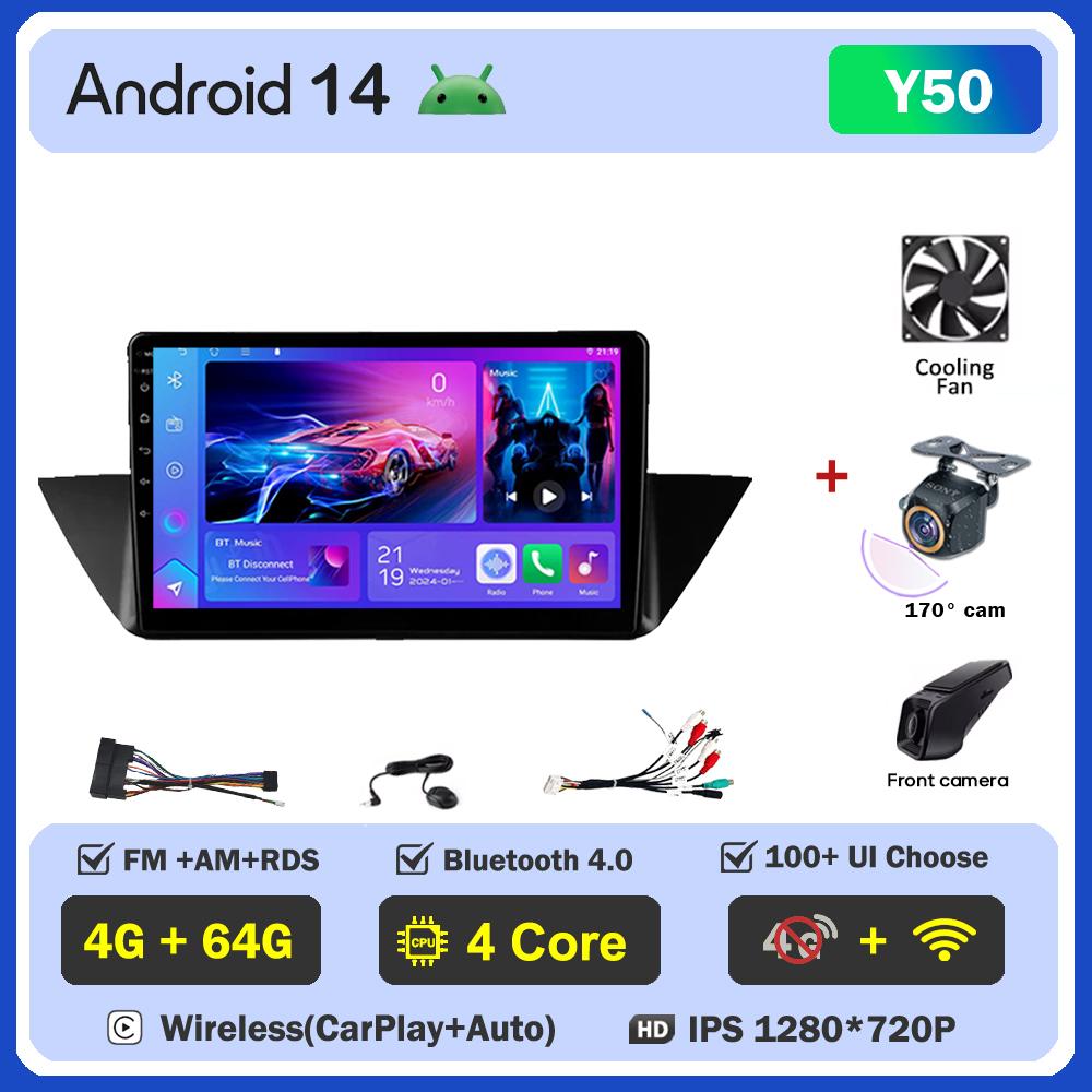 Car Video Player For BMW X1 E84 2009 - 2012 Carplay Android 14 auto Radio Intelligent System GPS Navigation Touch Screen RDS