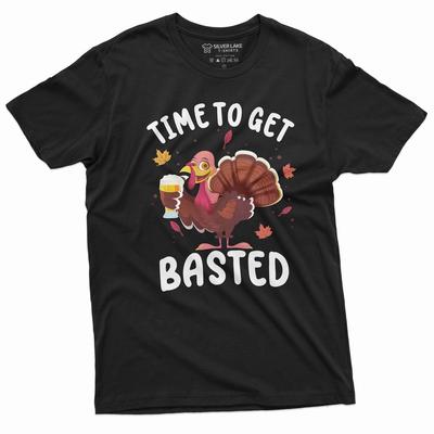 T-shirt drôle pour homme Thanksgiving Dinde heure de se faire arroser fête drôle humoristique