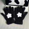 Women Coral Velvet Gloves Outdoor Warmer Soft Cartoon Star Cute Plush Cycling Solid Winter