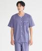 [May Flower] Deep Purple Stripe Short Sleeve Pure Cotton Men's Pajama Set [Shipped from Korea] 100% Authentic