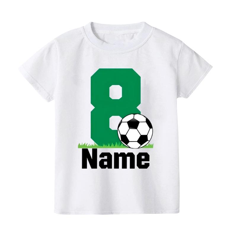 Personalize Football&birthday Print Kid T-shirt Casual Short Sleeve Child Tshirt Fashion Round Neck Child Tee Top Summer Clothes