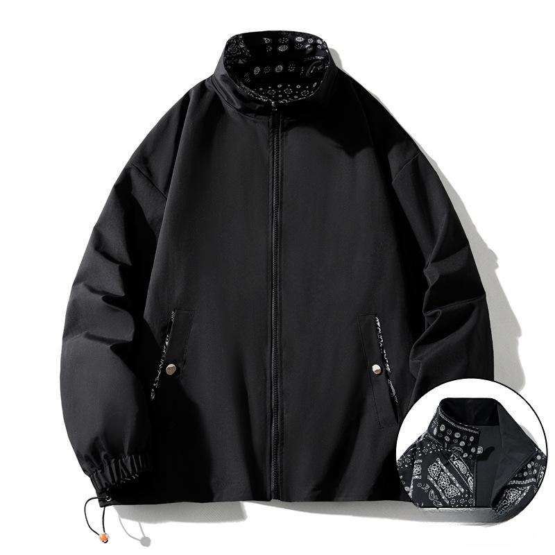American Crew Neck Loose Baseball Jersey Versatile Casual Korean Version Spring and Autumn Jacket Couple Double-sided Men's Jacket