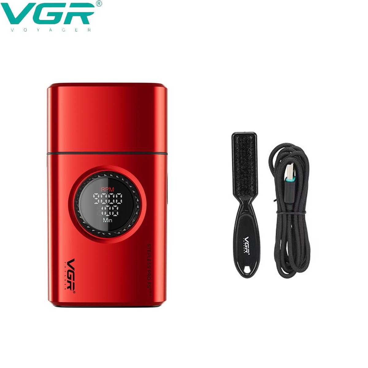 

VGR V-377 Mini Hair Trimming Metal Shell Hair Clipper Smart Digital Display Shaver Professional Reciprocating Electric Clipper Safe and Skin-friendly червоний