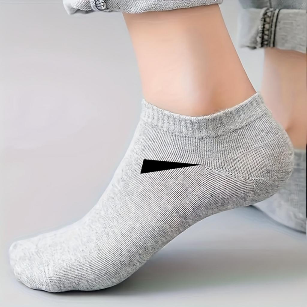 10-1 Perechi Șosete Scurte Tricolore: Set de modele simple, multifuncționale, confortabile și la modă pentru bărbați și femei, pentru purtare casual în aer liber