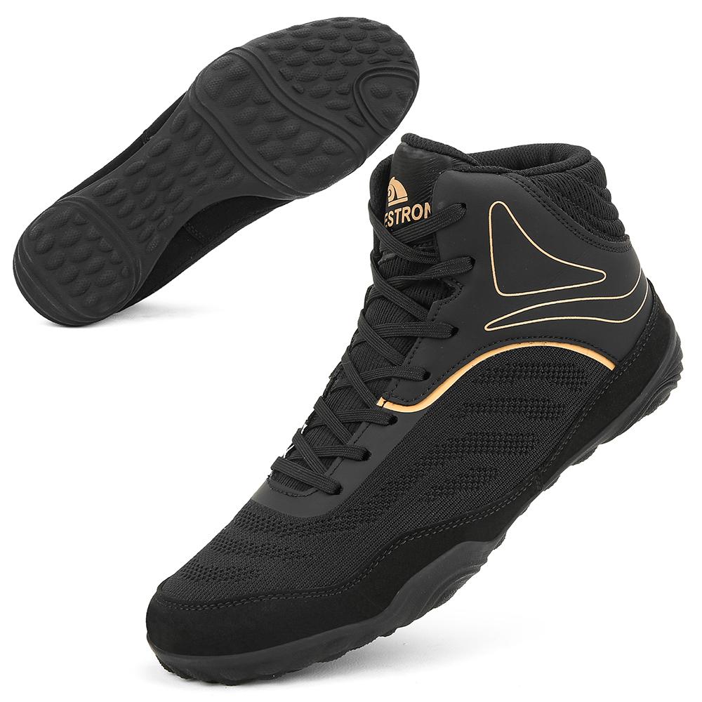 Neue professionelle Wrestling- und Boxschuhe, Herren Übergröße Flugschuhe, Leichte Wrestling-Schuhe, Größen 39-48 48 schwarz
