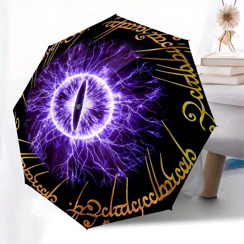 "Eye of Sauron: Lord of the Rings Inspired Fantasy Art Print"Umbrella, Portable 3 Fold Compact Umbrella for Men & Women, Valentine's Day Mot