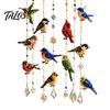 Modern Minimalist Patio Decor Graceful Bird Wind Chime, Stained Outdoor Sun Catcher Windchime, Colorful Yard Spiritual Peace Meditation Decorations,