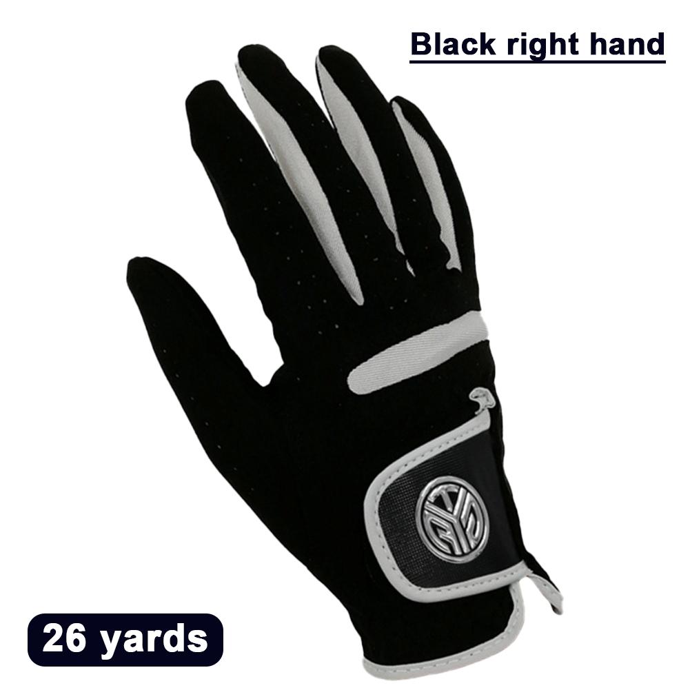 

1 шт. Мужские перчатки для гольфа из микрофибры, дышащие, износостойкие, спортивные перчатки, различают принадлежности для гольфа для левой и правой руки Black right hand-26 yards