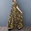Summer New Round Neck Short-sleeved Single-breasted Casual Vacation Loose Pendulum Bohemian Foreign Trade Dress Women