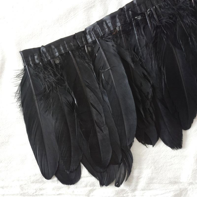 Color Hard Floating Feather Cloth Edge Goose Feather Cloth Strip Diy Feather Flower Skirt Shawl Stage Costume Wing Decoration
