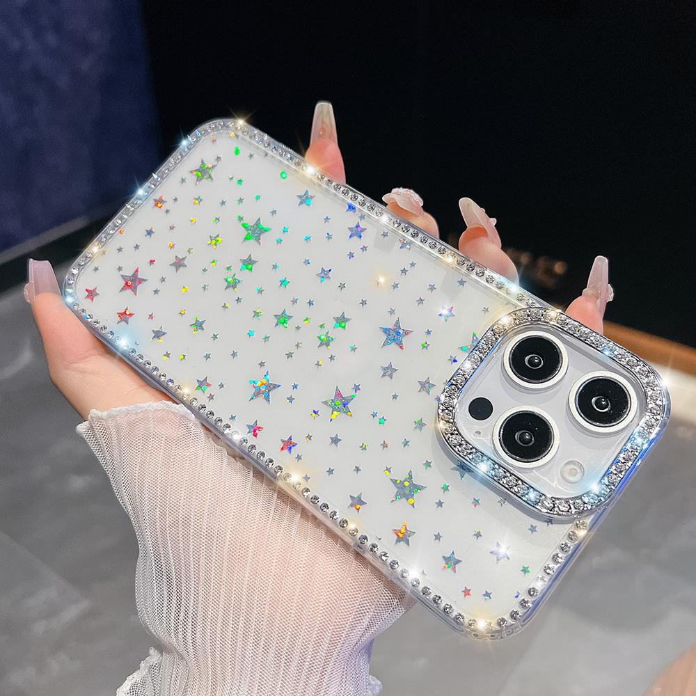 Bling Glitter Transparante Telefoonhoesje Voor Samsung S25 Ultra S24 FE Case A56 5g A16 A55 A17 A26 A07 A36 S23 Ultra Schokbestendige Zachte Cover