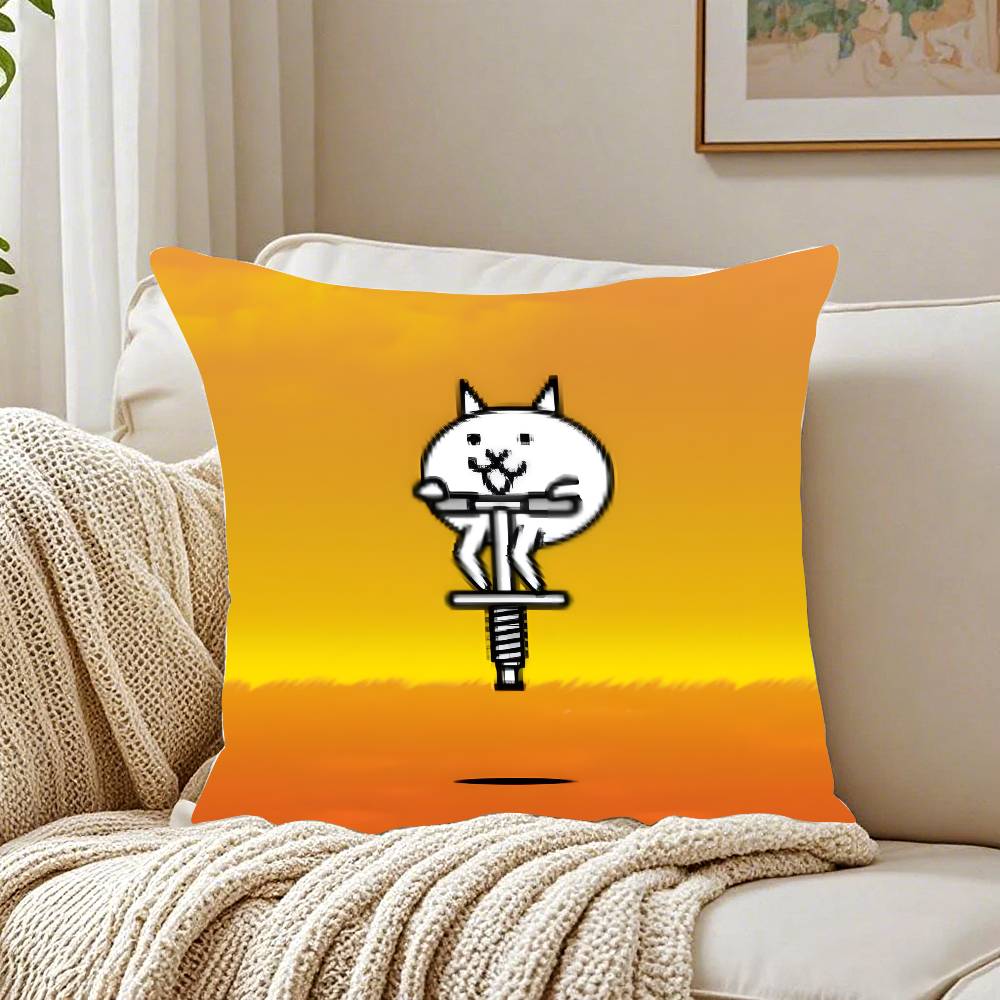 B-Battle Cats Anime Pillow Case Pattern Printed Pillowcase For Living Room Sofa Cushion Cover & Bedroom Decor