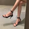Summer New High Heels Women Stiletto One Buckle Versatile Open Toe Korean Version One Strap Non-slip Sandals