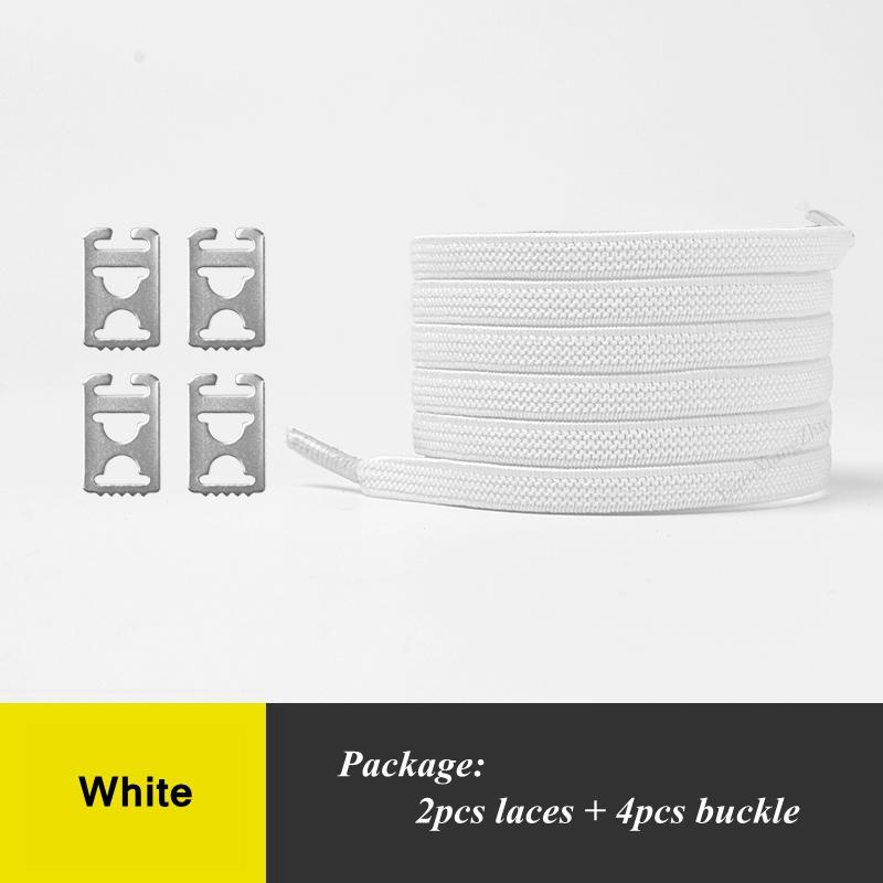 No Tie Shoelaces with Elastic and Stainless Steel Anchors Flat Shoe Laces For Sneakers Tieless Shoelace For All Adult Kid Shoes