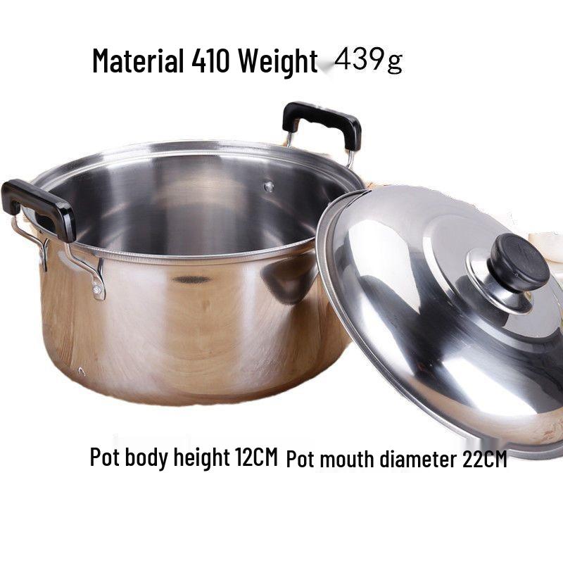 Multifunctional Large-Capacity Stainless Steel Pot for Soup, Broth, Congee & Milk - Induction & Gas Compatible