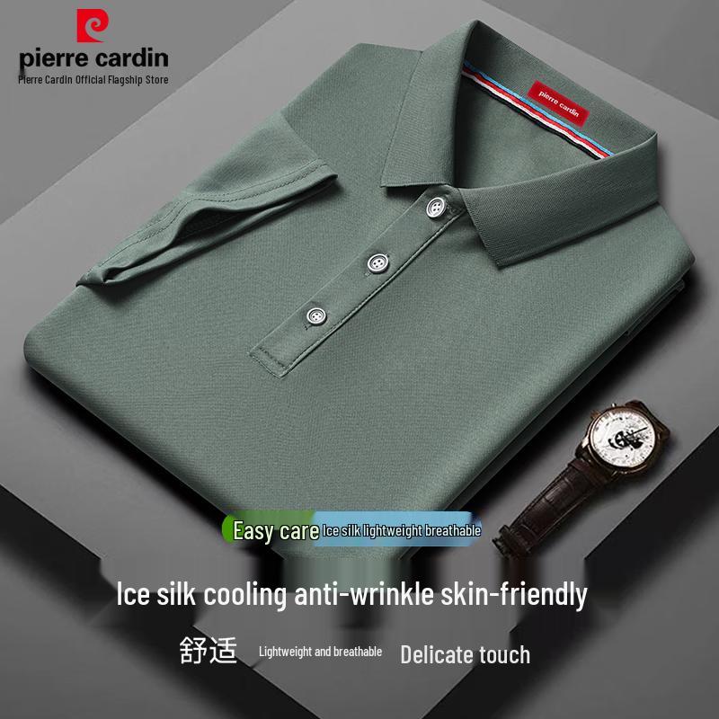 Pierre Cardin Men s Wrinkle-Resistant Ice Silk Polo Shirt M