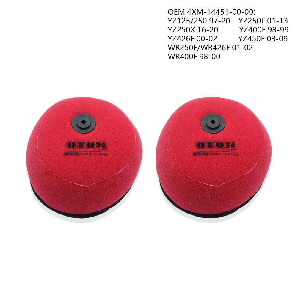 OTOM YZF WRF 250 450 Motorcycle 4 Pcs Air Filter  For YAMAHA YZ250F YZ450F YZ125 Element Dual Foam Layer Sponge Cartridge 01-26