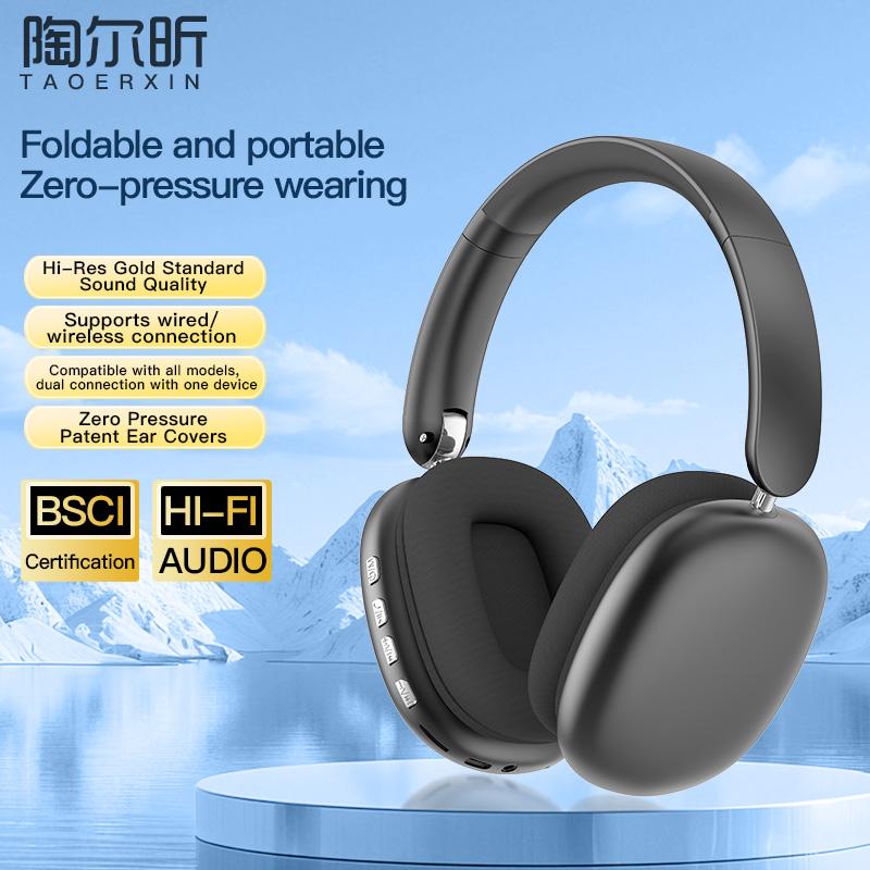 Bluetooth Headphones Over Ear Wireless Headset HiFi Music Gaming Comfortable Mic for iPhone Android PC Travel Sports Gift Unisex 2