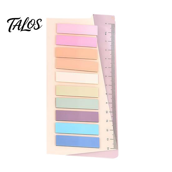Morandi Color Page Markers Index Sticker Tabs with Built-in Scale Ruler, Transparent Thin Self Adhesive PET Markers, Compact Writable Book Labels for