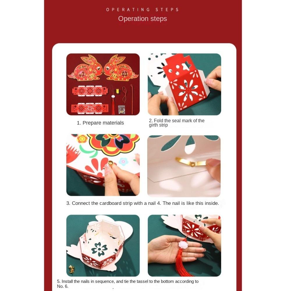 Antique Rabbit Flower Lantern Cartoon Lantern DIY Material Package  Mid-Autumn Festival