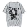 Rapper Tupac 2Pac Streetwear Hip Hop Fashion Short Sleeve Graphic Print T-shirt Men Women Harajuku Y2K Loose Casual Oversized Top Summer New Tee
