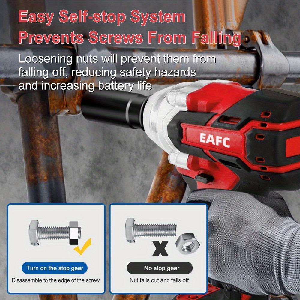 EAFC 21V Brushless Electric Wrench, Cordless Electric Wrench Set, 1/2 Inch Electric Wrench, Equipped with 3.0Ah Lithium Battery
