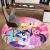 1pc My Little Pony Friendship is Magic Round Carpet  Anime Cartoon Design, Office Chair Mat, NonSlip Rug for Home Decor, Living Room, Bedroom