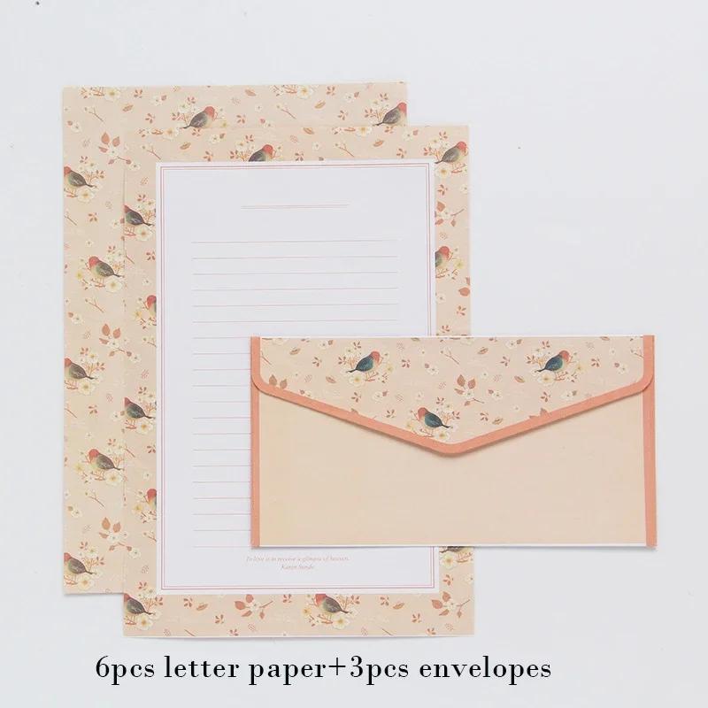 9pcs Cute Envelopes Set Kawaii Letter Pads DIY Postcard Wedding Invitation Card Paper Cover Korean Stationery Office Supplies