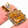 Natural Maryam Jasper TwoTone 925 Solid Sterling Silver Gift Pendant 1.25" o2g89