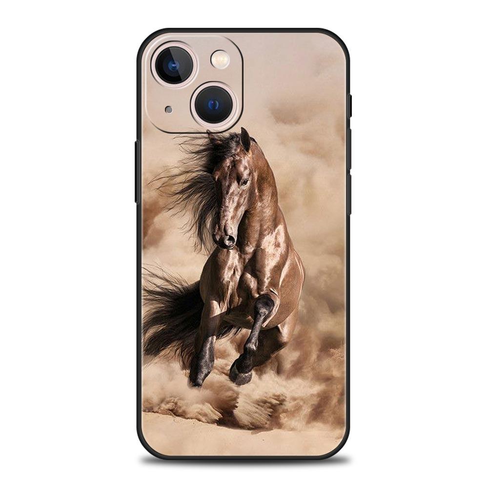 Animal Horse Phone Case Cover for iPhone 17 16 15 14 13 12 Pro Max 11 Pro Max 17 AIR Plus Shockproof Soft TPU Shell Fundas Capas