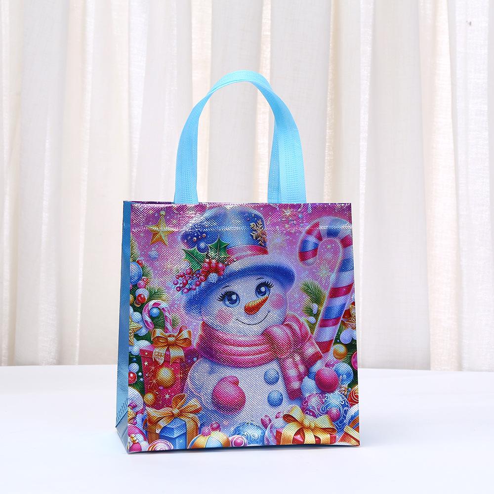 

StoBag Christmas Santa Snowman Non Woven favor tote bags for sweets gift wrapping bags shopping bag candy holiday treat gift 30pcs&22x11x23cm