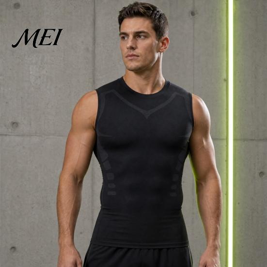 Kalorienverbrennendes Kompressions-Tanktop für Herren, Hohe Dehnbarkeit, Schnelltrocknend, Athletisch für Basketball, Kernstraffung, Training, Laufen, Haltungskorrektor