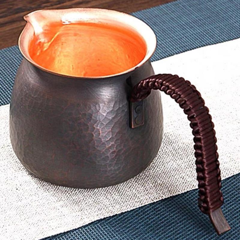 Vintage Pure Copper Coffee Mug,Handcrafted Breakfast Mule Milk Beer 600ml Juice Cup,Creativity Tea Tumbler Tableware Friend Gift